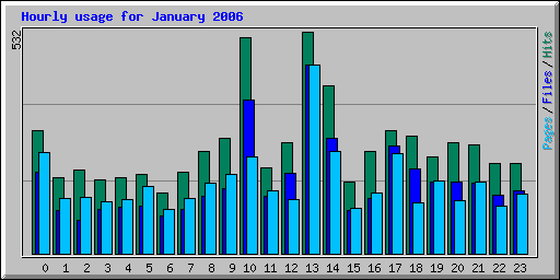 Hourly usage for January 2006