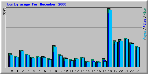 Hourly usage for December 2006