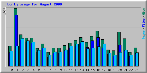 Hourly usage for August 2009