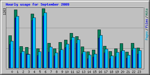 Hourly usage for September 2009