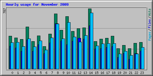 Hourly usage for November 2009