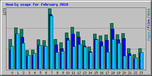 Hourly usage for February 2010