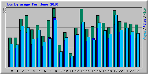 Hourly usage for June 2010