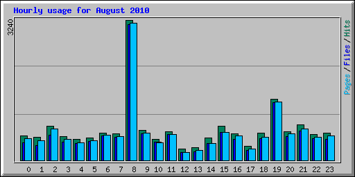 Hourly usage for August 2010