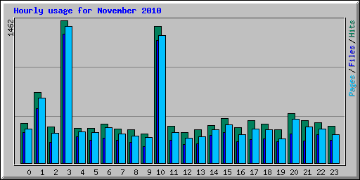 Hourly usage for November 2010