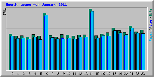 Hourly usage for January 2011