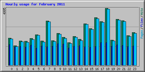 Hourly usage for February 2011