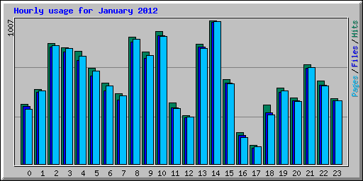 Hourly usage for January 2012